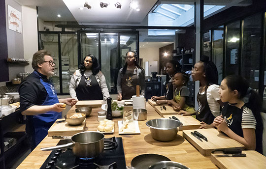 Chef Eric and first main course group